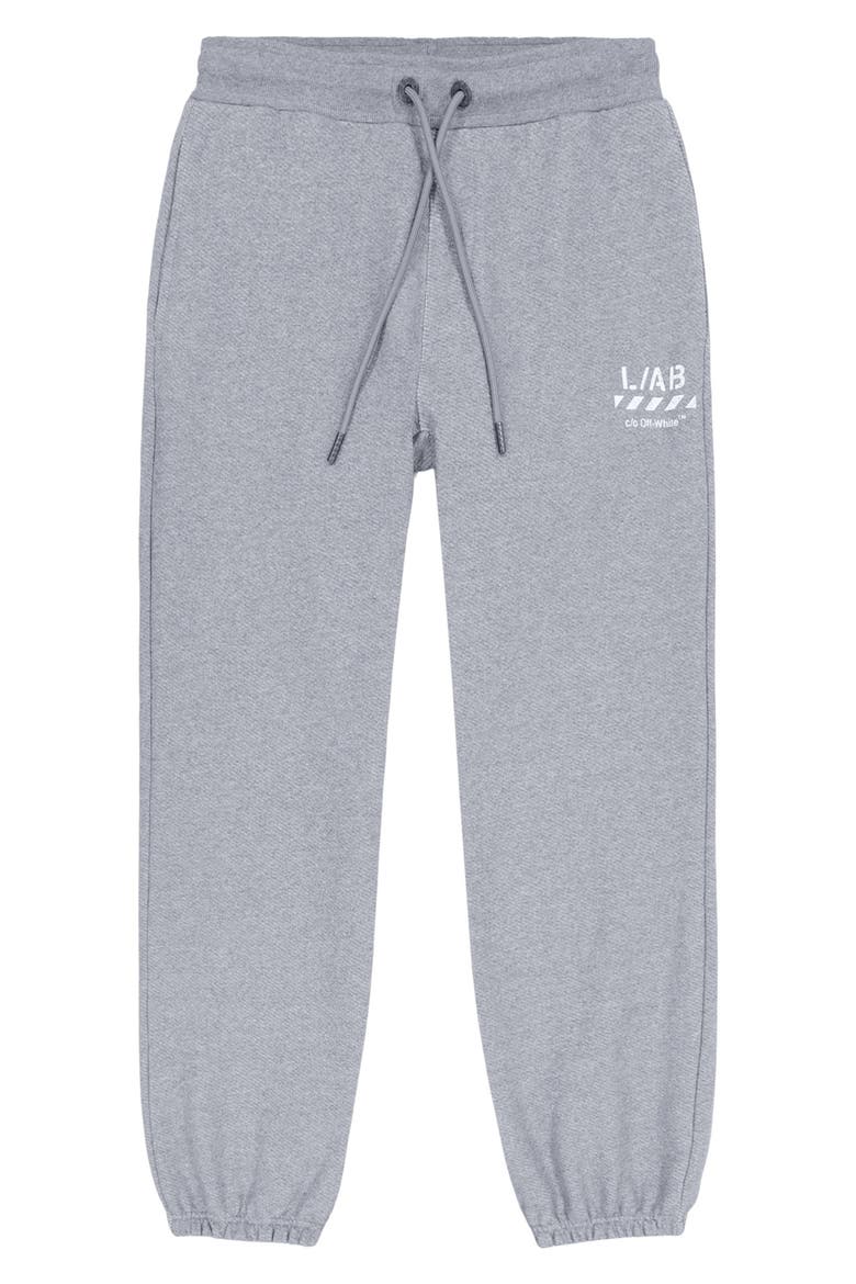 Diagonal Stripe Logo Cotton French Terry Joggers, Alternate, color, HEATHER GREY