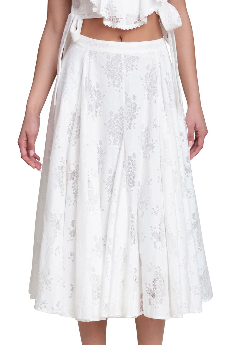 Lace Inset Skirt, Alternate, color, WHITE