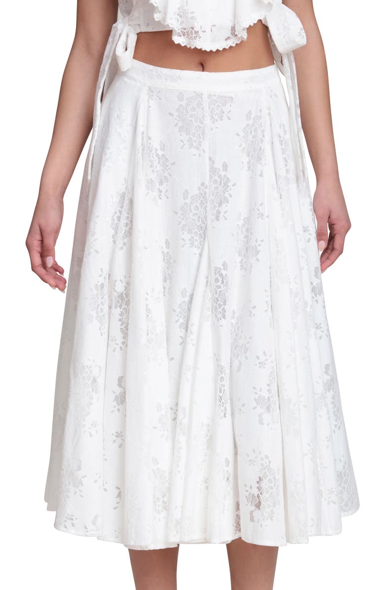 Avec Les Filles Lace Inset Skirt, Alternate, color, White