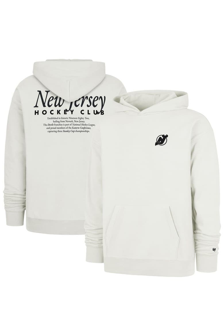 Men's '47  Natural New Jersey Devils Foundation Pullover Hoodie, Alternate, color, Natural