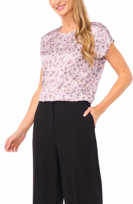 Halogen® Petal Vine Print Cap Sleeve Shell
