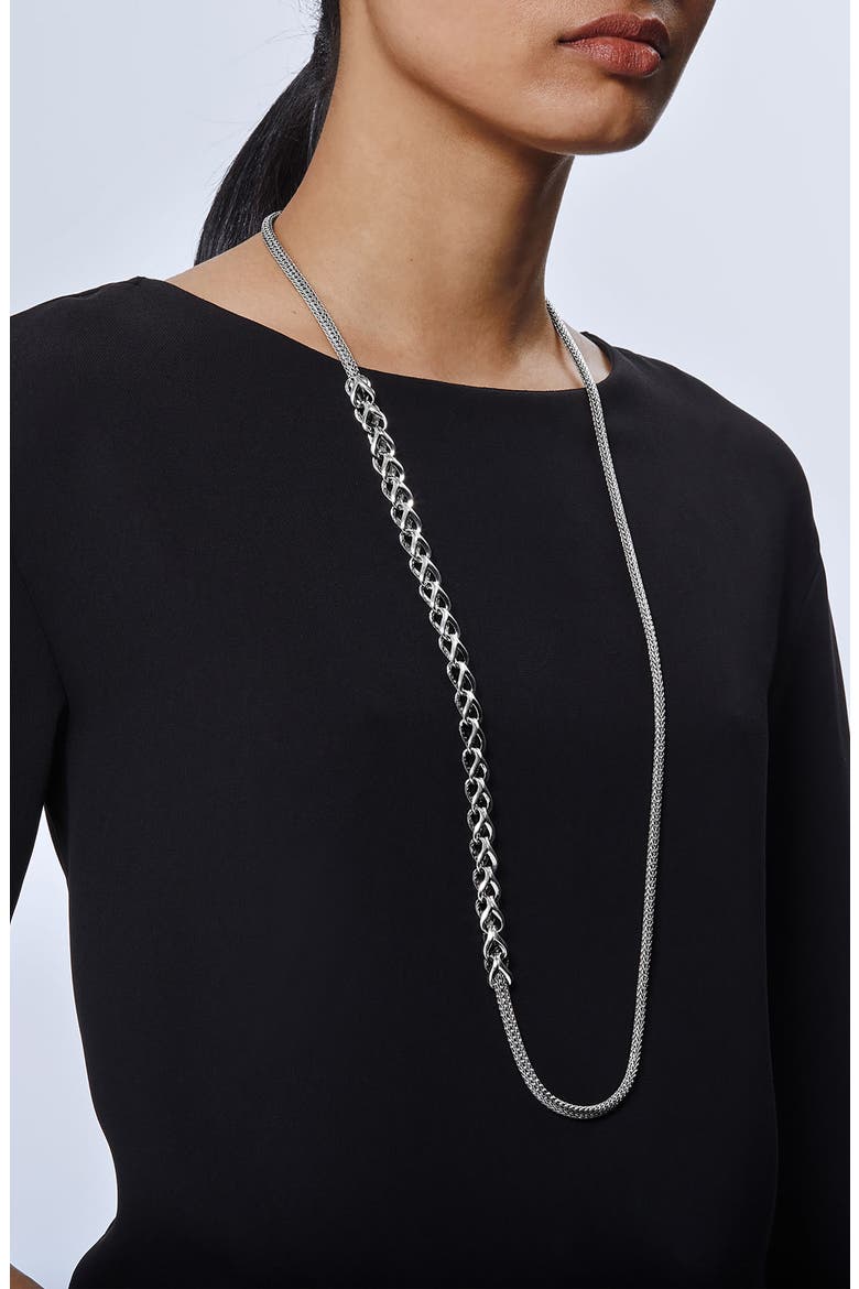 Asli Classic Chain Long Necklace, Alternate, color, SILVER
