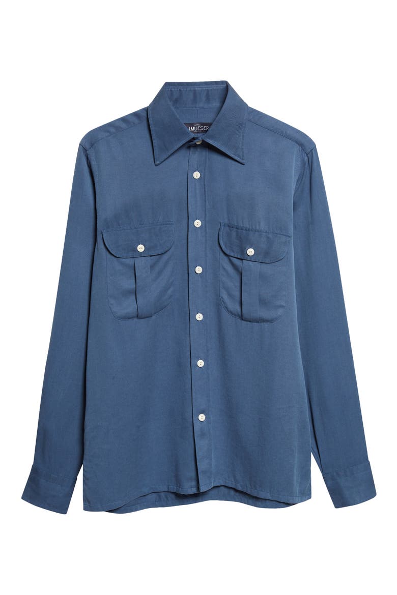 Button-Up Work Shirt, Alternate, color, BLUE