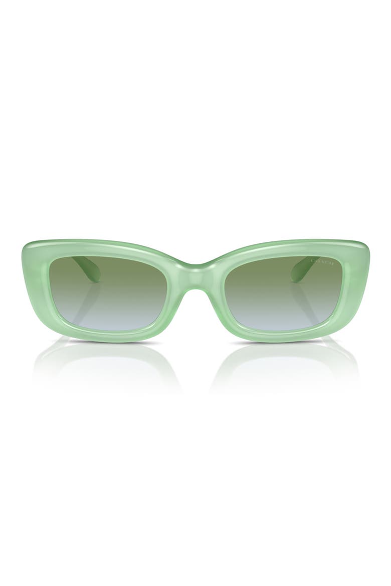51mm Gradient Rectangular Sunglasses, Alternate, color, GREEN BLUE