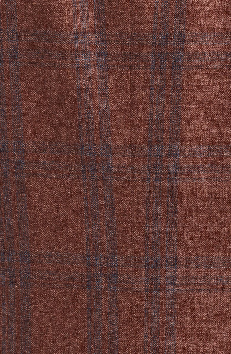 Canali Siena Regular Fit Shadow Check Silk & Cashmere Sport Coat, Alternate, color, Copper