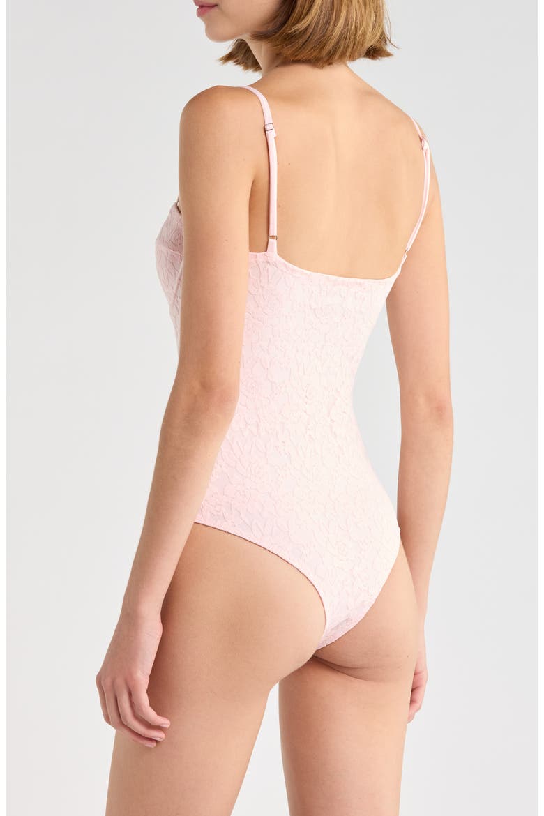 Laryna Lace Bodysuit, Alternate, color, PINK