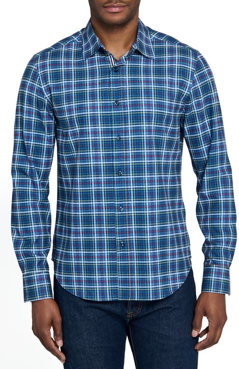 Checked Print Woven Long Sleeve Basic