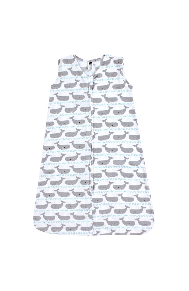 Hudson Baby Cozy Cotton Sleeveless Sleep & Cuddle Pouch, Main, color, Whales