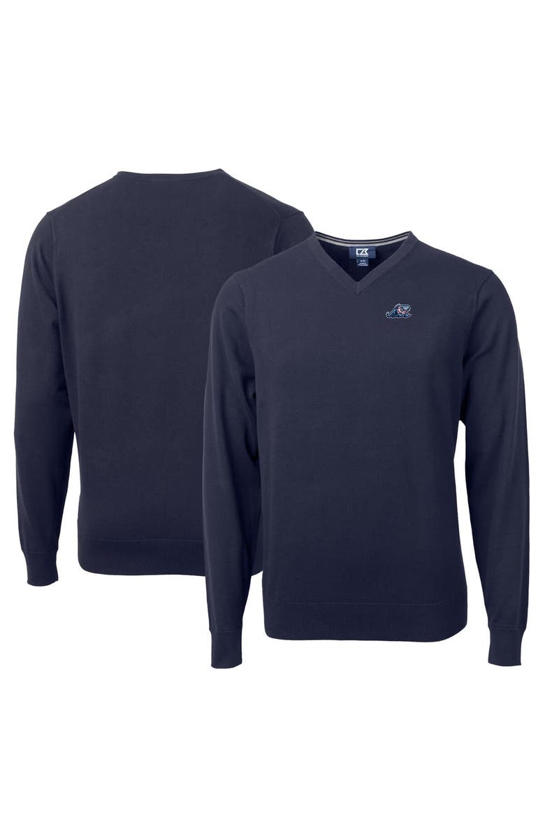 Cutter & Buck Men's Cutter & Buck Navy West Michigan Whitecaps Lakemont Tri-Blend V-Neck Pullover Sweater, Main, color,