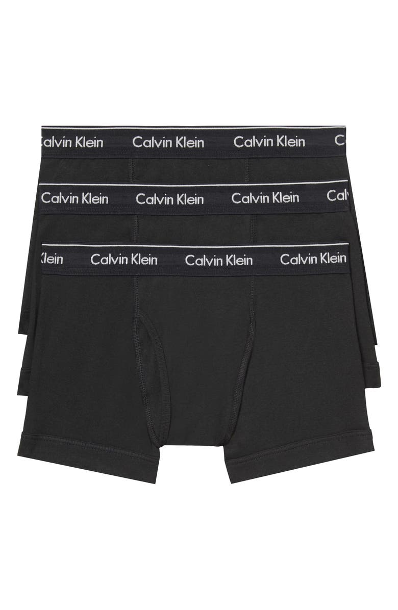 Calvin Klein Classics 3-Pack Cotton Trunks, Main, color, Black