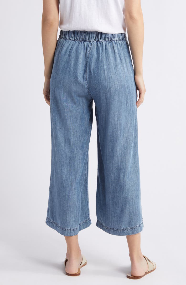 Hatley Crop Wide Leg Chambray Pants, Alternate, color,