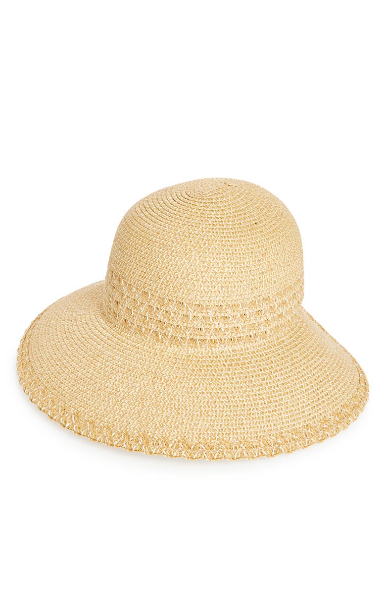 Nine West Straw Floppy Hat, Main, color, 