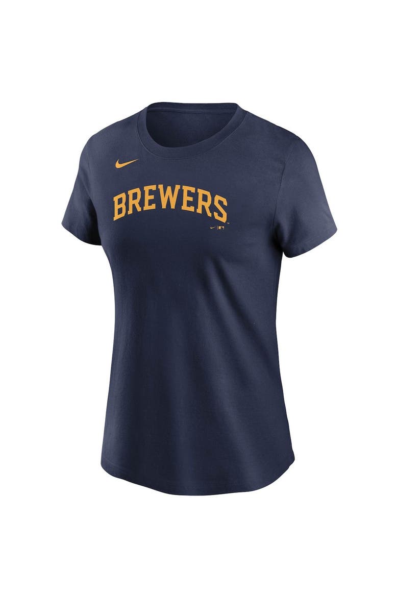 Women's Nike Christian Yelich Navy Milwaukee Brewers Name & Number T-Shirt, Alternate, color, Navy