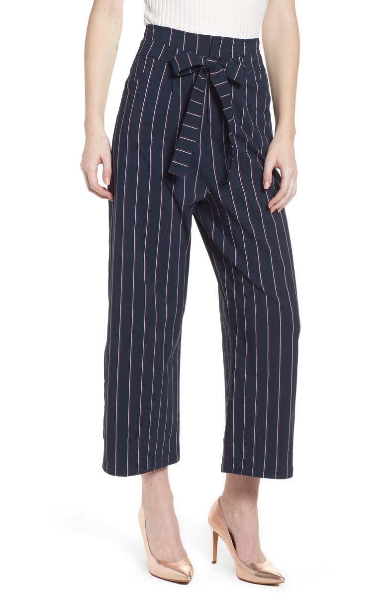 Leith Tie Waist Crop Trousers, Main, color, 