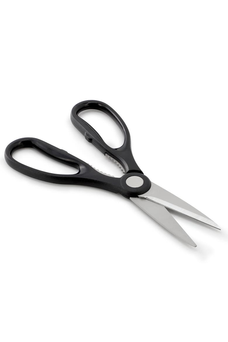 2pc Stainless Steel Cleaver+Scissors Set Ridged Handles, Alternate, color, Silver