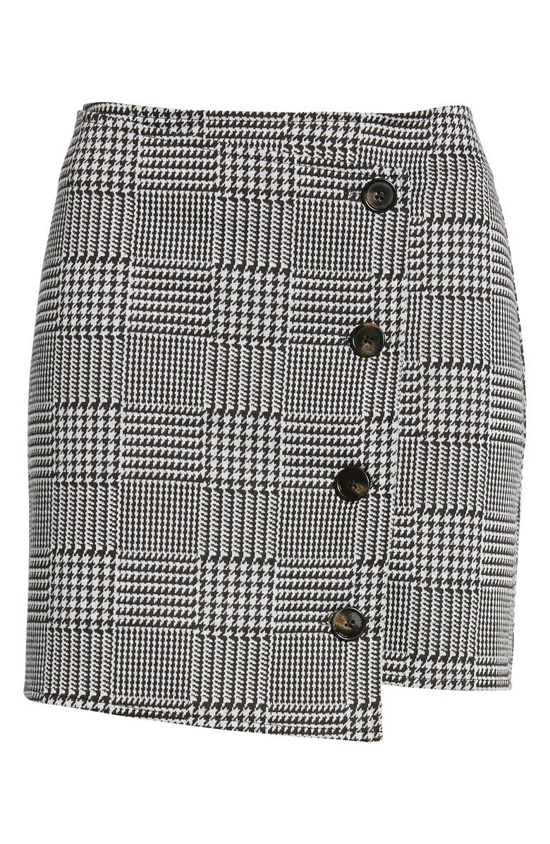 Love, Fire Houndstooth Check Button Wrap Skirt, Alternate, color, 