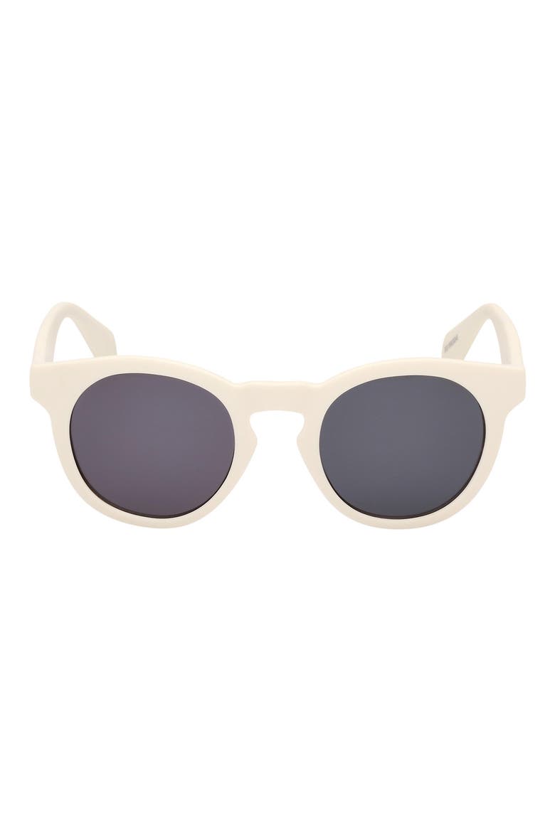 Round Sunglasses, Main, color, WHITE/ SMOKE