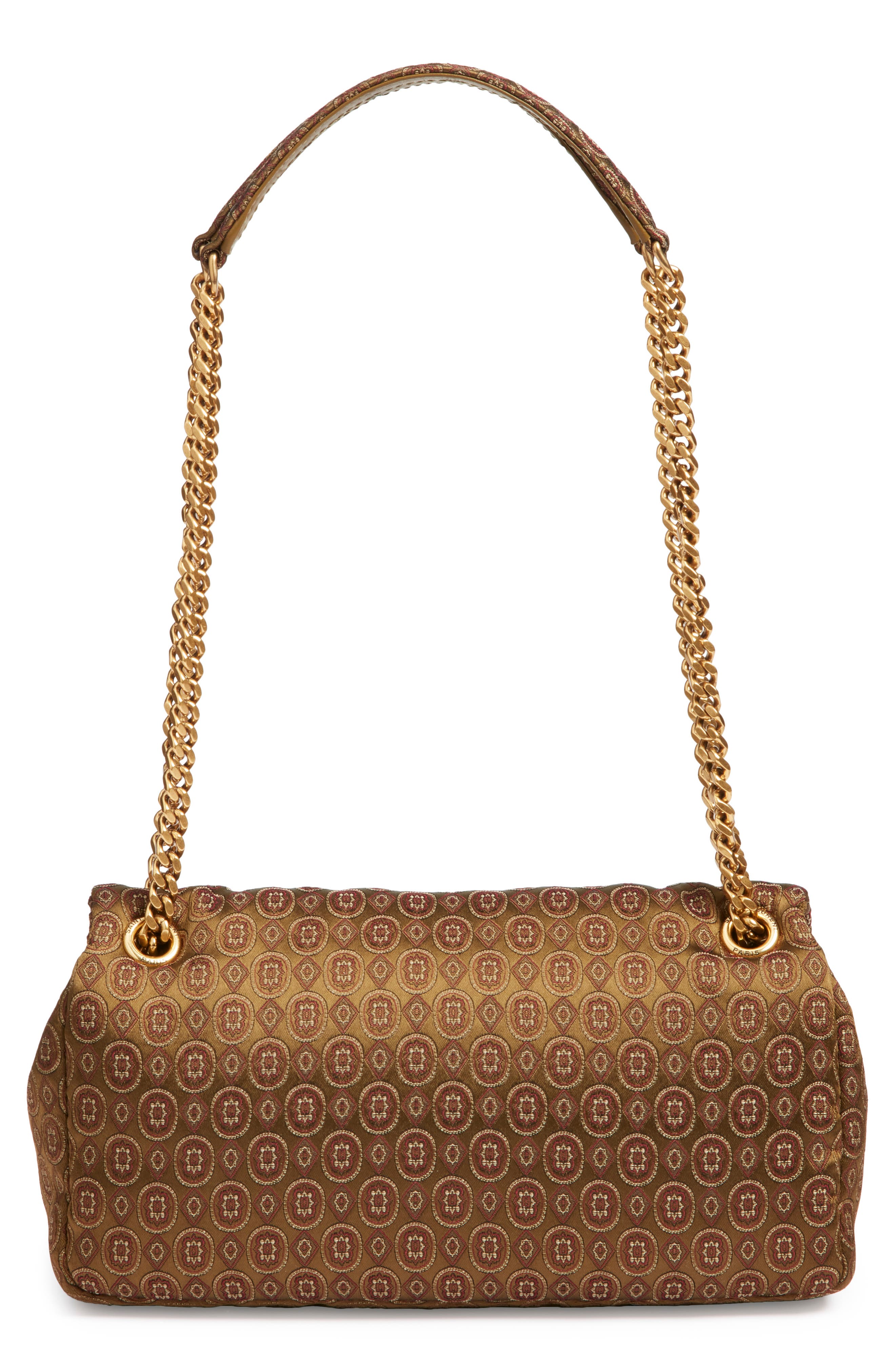 Saint Laurent Small Calypso Jacquard Shoulder Bag, Alternate, color, Ocre Multicolor