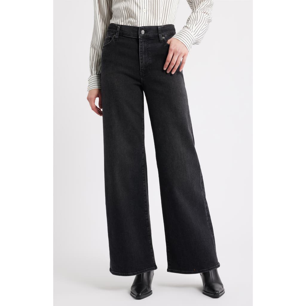 Frame Le Slim Palazzo High Waist Wide Leg Jeans In Black