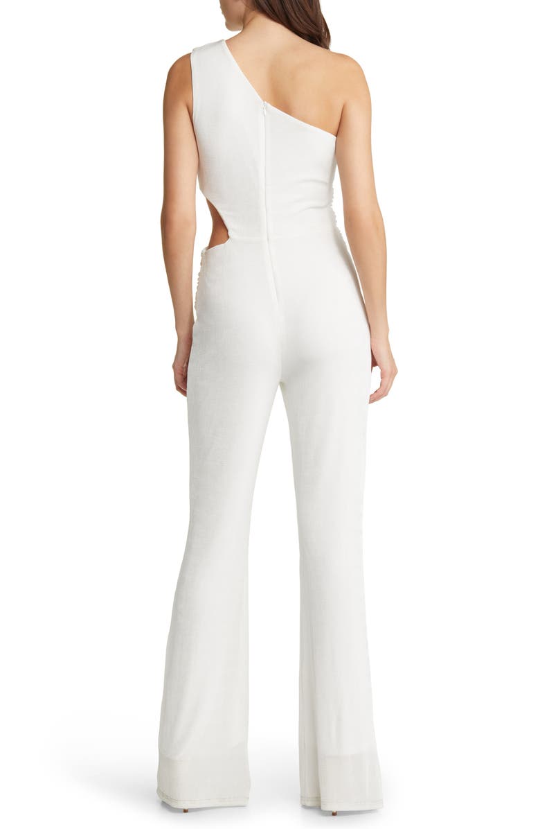 AREA STARS Ruched Knit One-Shoulder Jumpsuit, Alternate, color, 