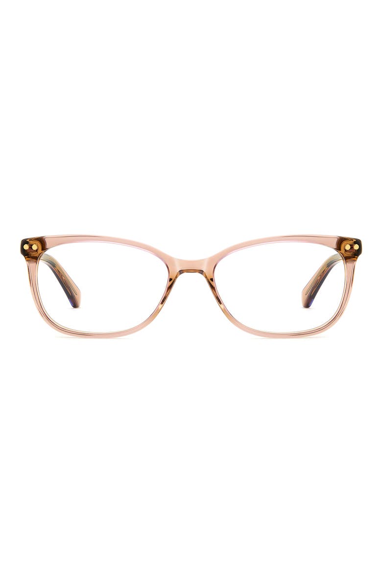 adria 52mm rectangular optical glasses, Main, color, BROWN PINK