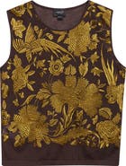 Giambattista Valli Metallic Floral Jacquard Cashmere 
Silk Sweater