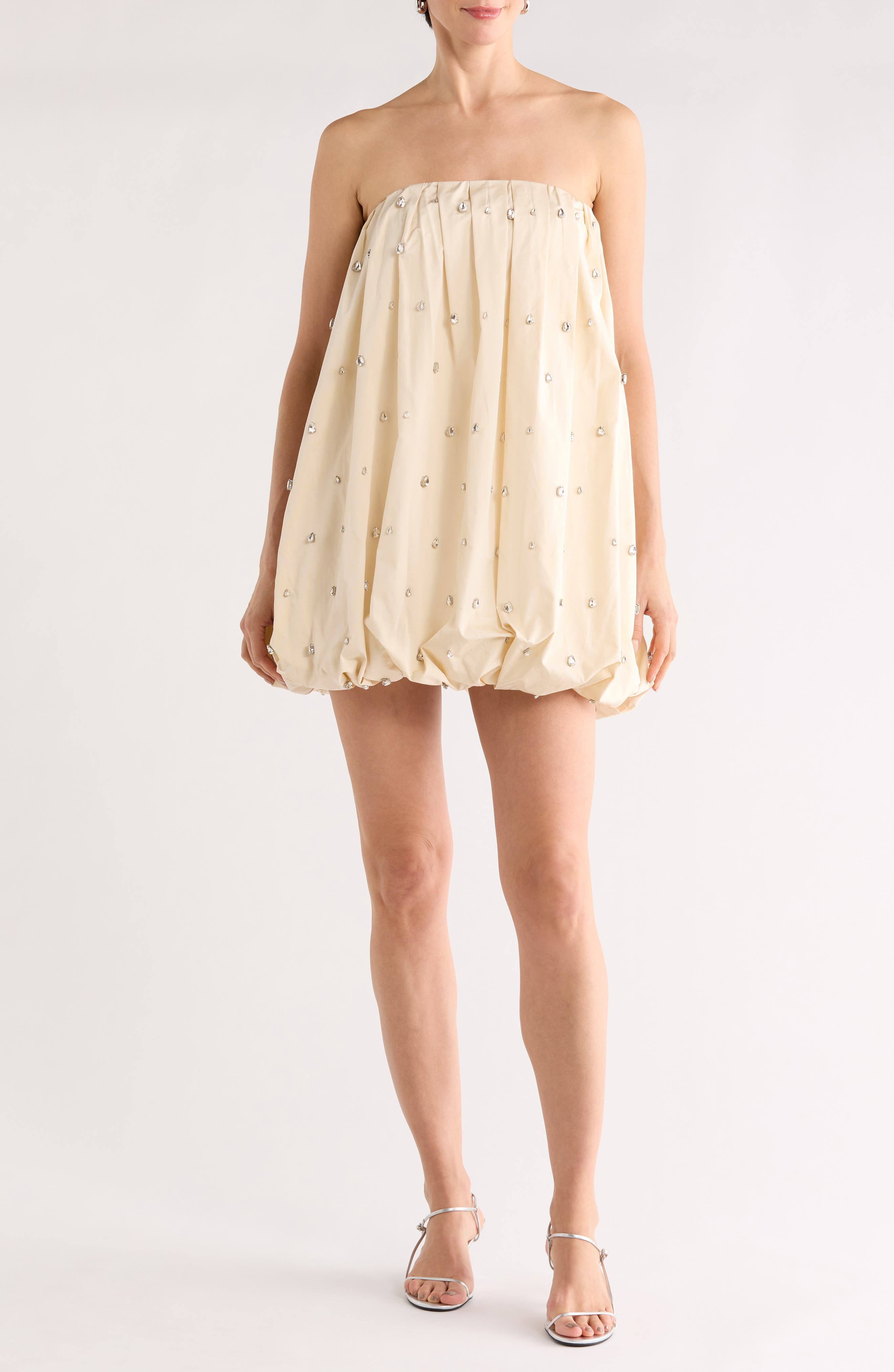 A.L.C. Holly Embellished Strapless Bubble Hem Minidress