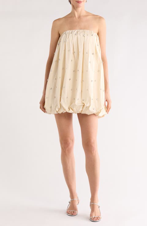 Holly Embellished Strapless Bubble Hem Minidress