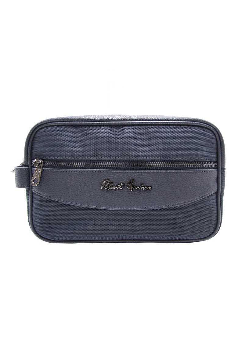 Skipper Faux Leather Dopp Kit, Main, color, NAVY