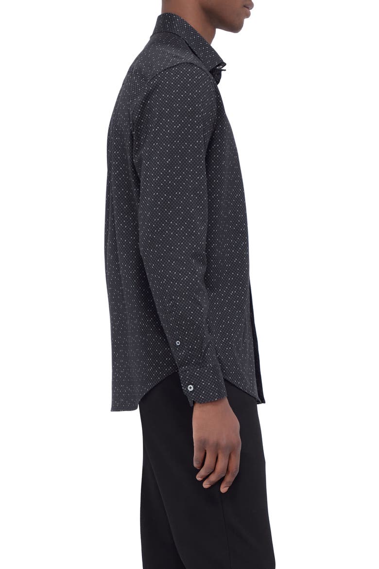 Jimmy OoohCotton® Geo Print Button-Up Shirt, Alternate, color, BLACK