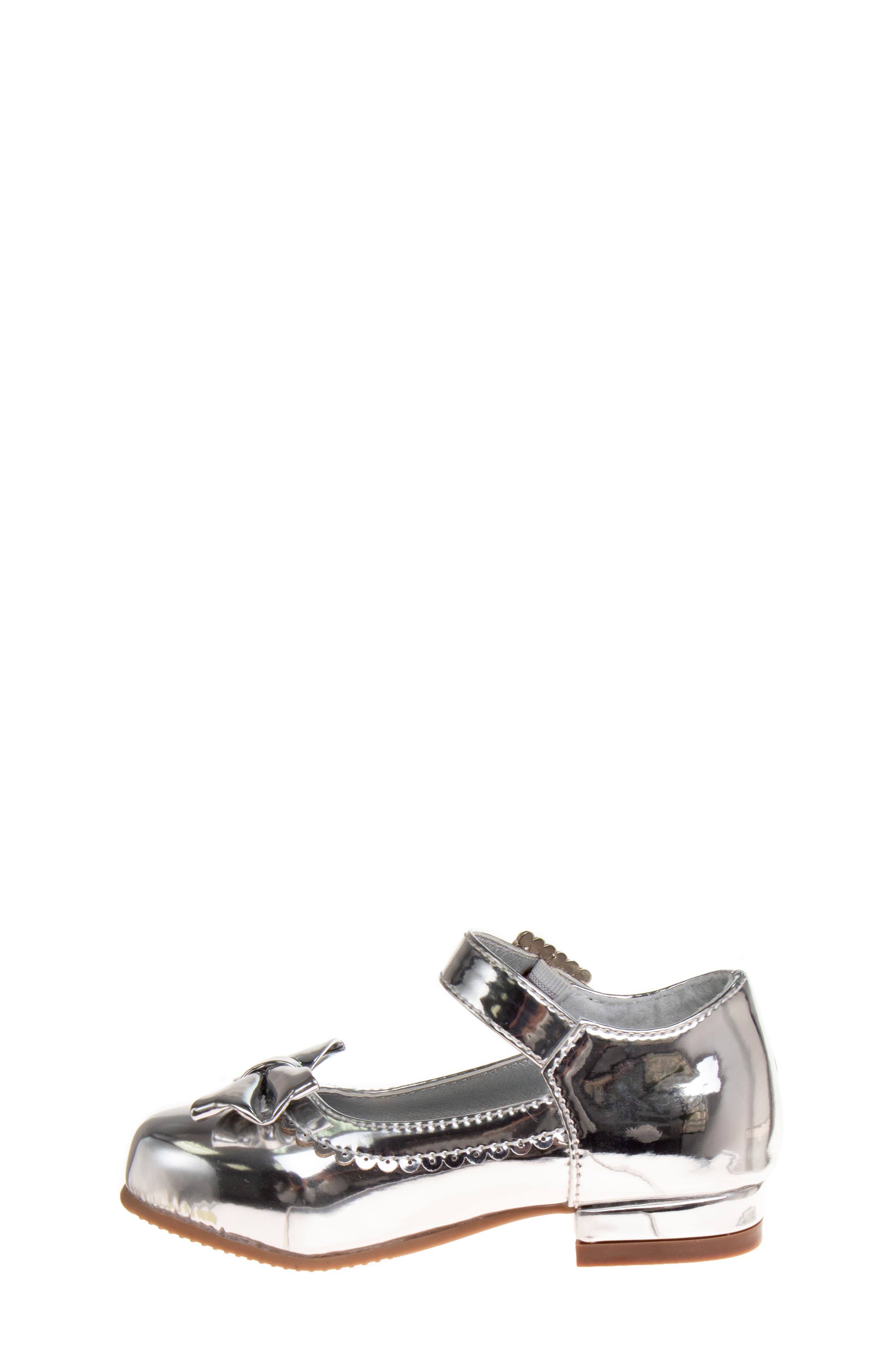 Kids' Low Heel Mary-Jane Flat, Alternate, color, SILVER