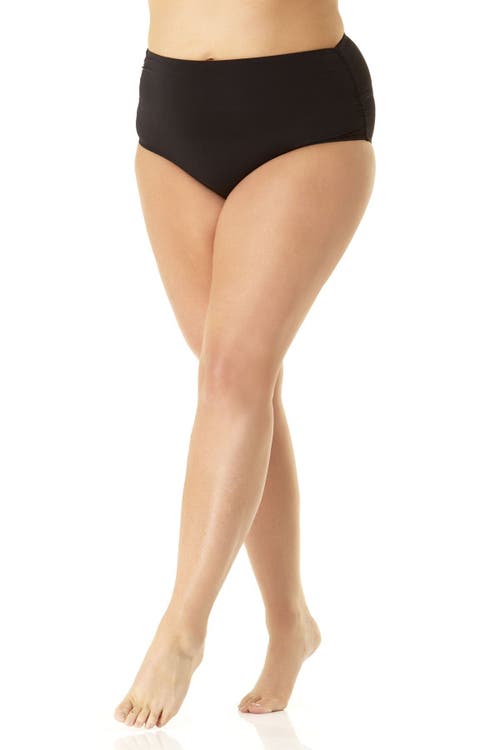 ANNE COLE PLUS HIGH WAISTED SHIRRED BOTTOM