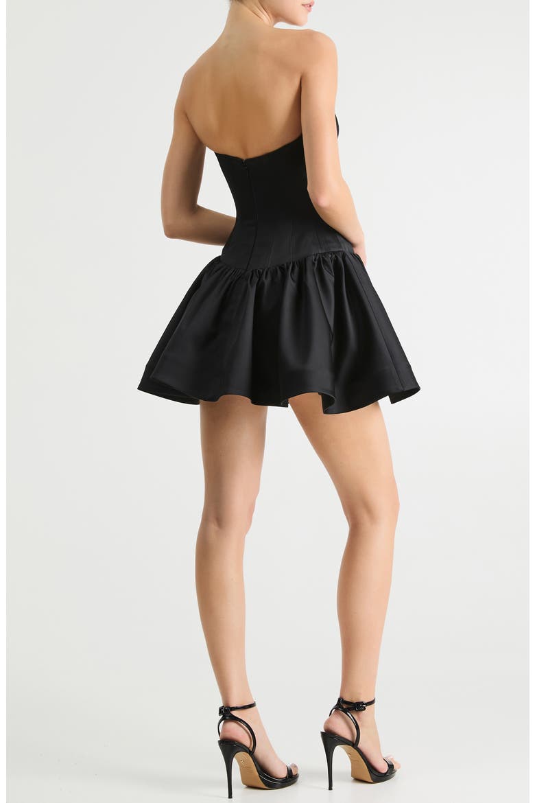 Emma Strapless Cocktail Minidress, Alternate, color, BLACK