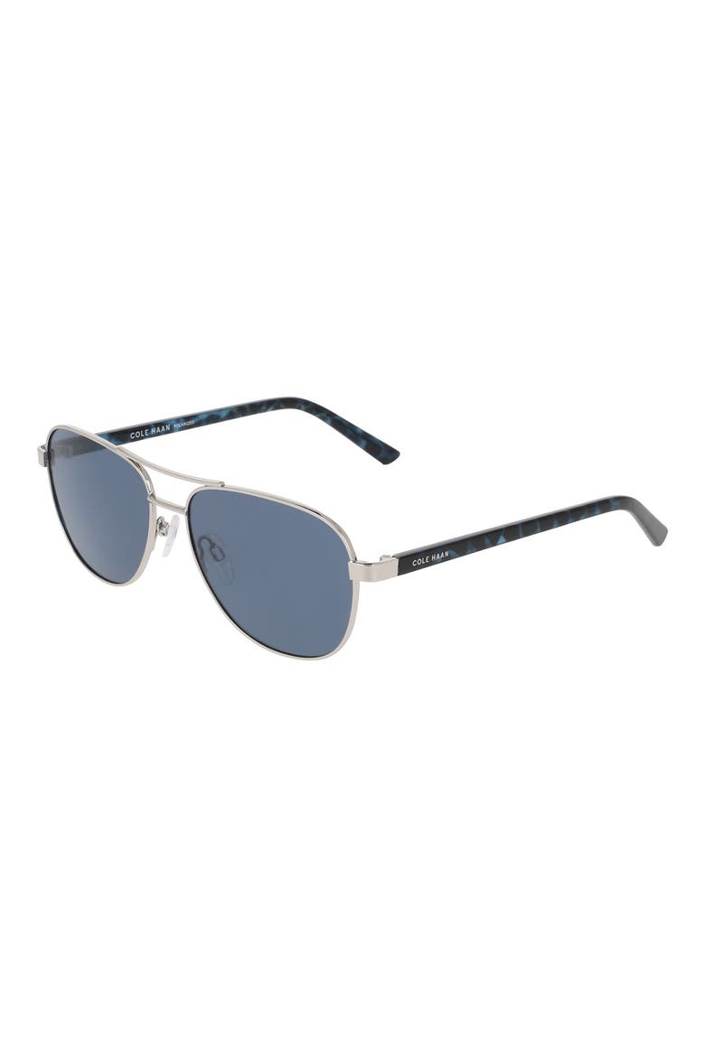 55mm Aviator Sunglasses, Alternate, color, SILVER