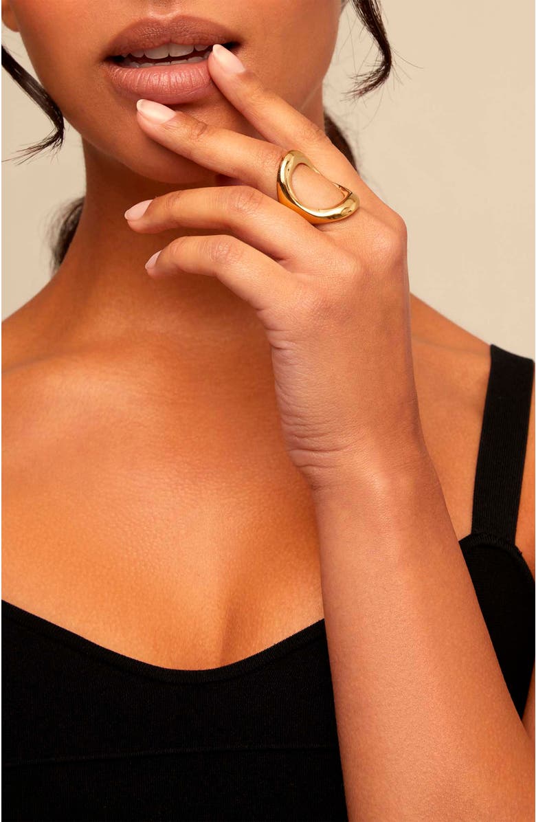UNODE50 Open Oval Ring, Alternate, color, Gold
