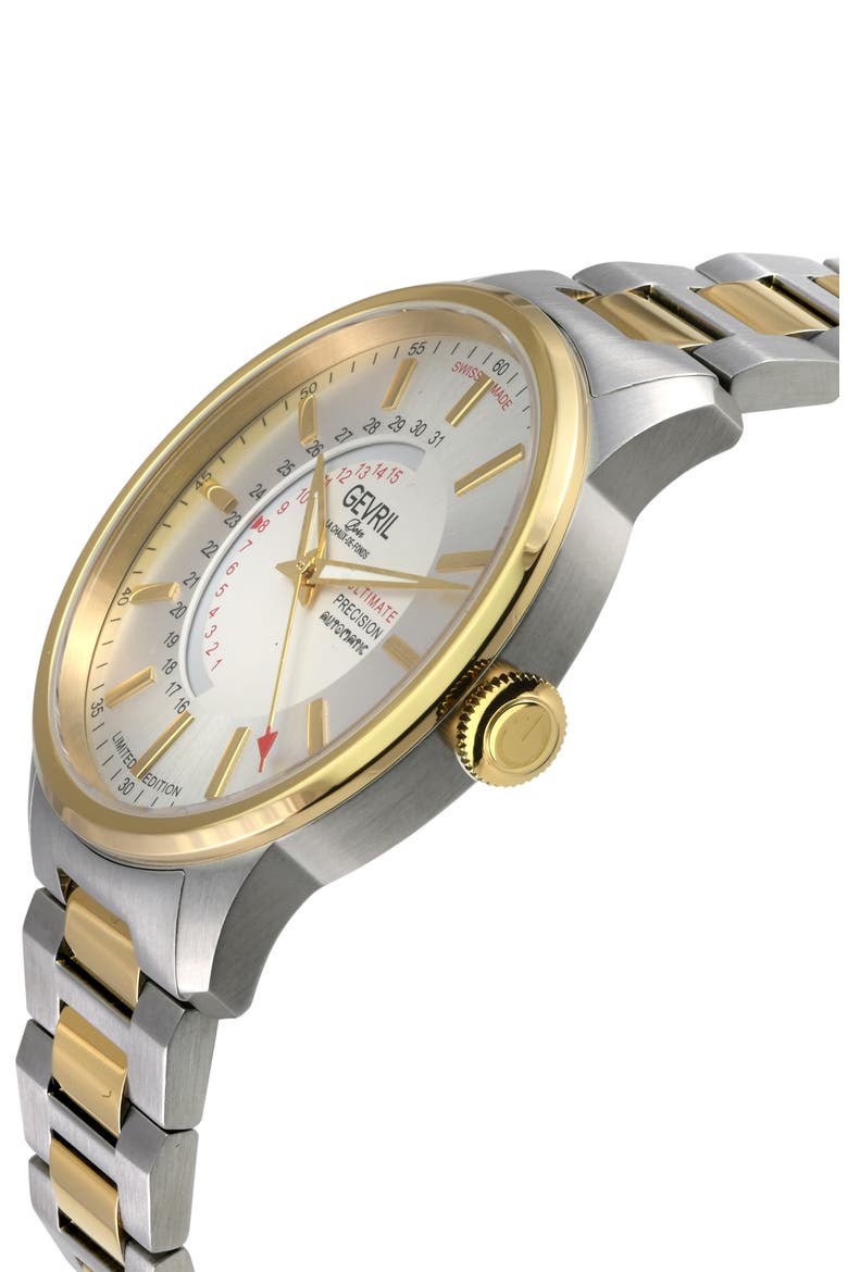 Guggenheim Automatic Bracelet Watch, 44mm, Alternate, color, TWO TONE STAINLESS STEEL
