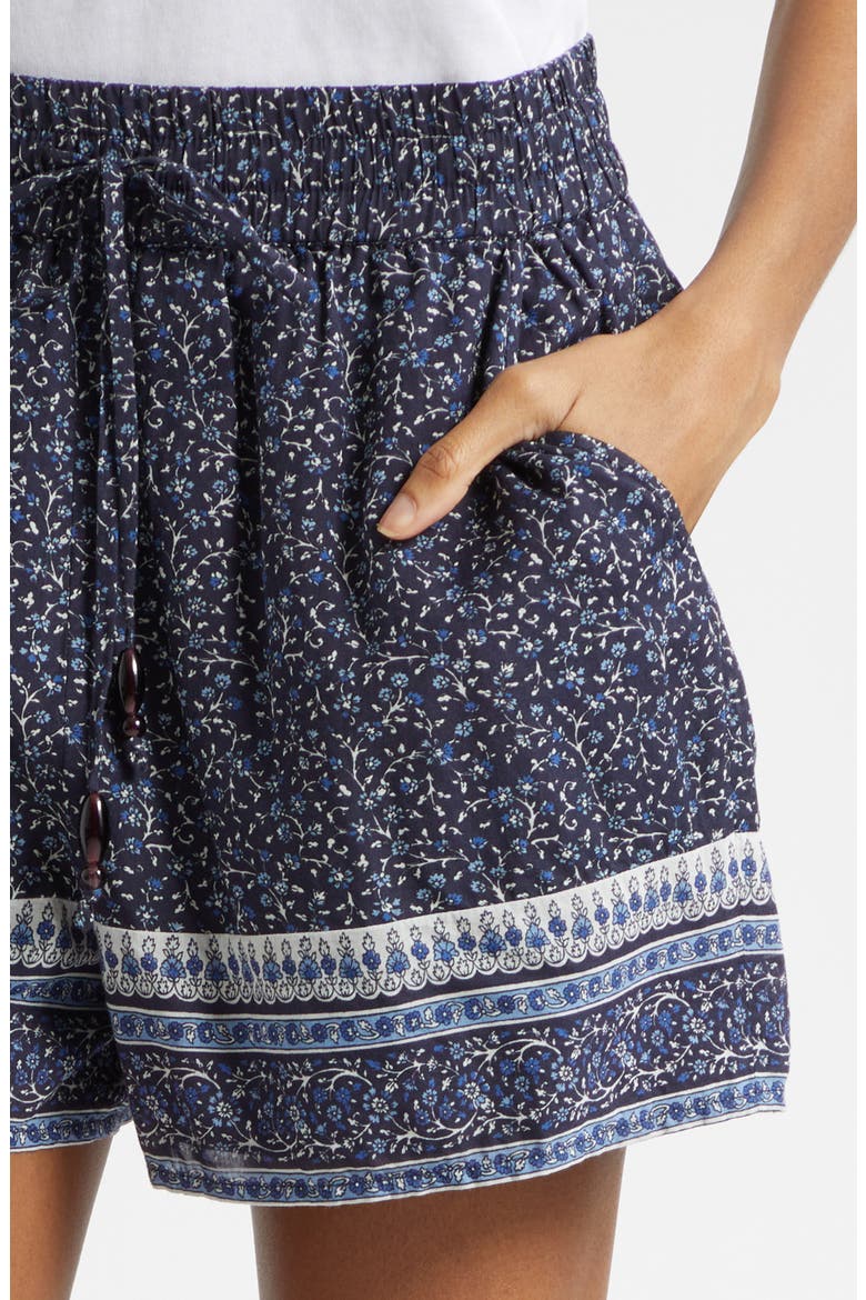 Vilvaldi Tie Waist Shorts, Alternate, color, NAVY MULTI