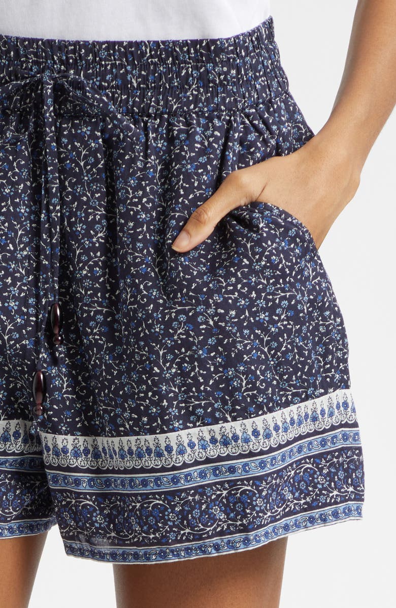 Veronica Beard Vilvaldi Tie Waist Shorts, Alternate, color, Navy Multi