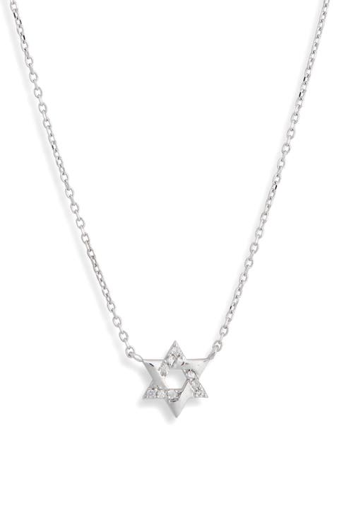 Love Letter Pavé Diamond Star of David Necklace