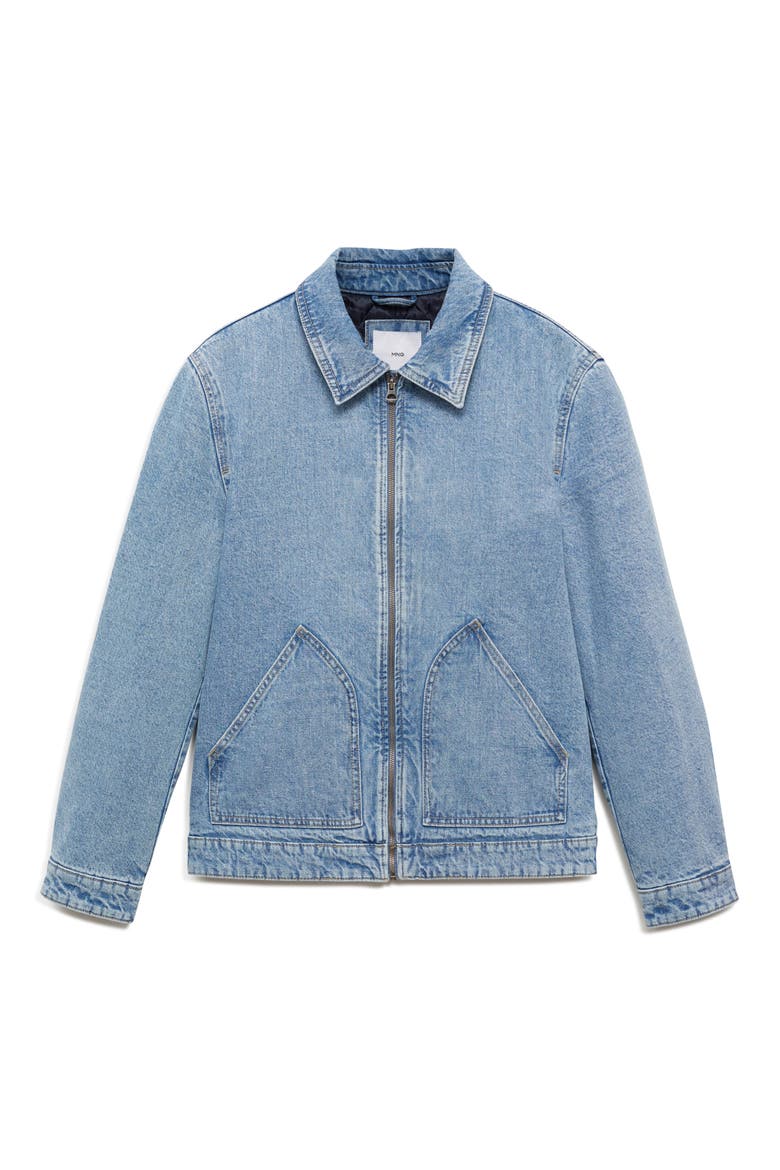 Lined Zip Denim Jacket, Alternate, color, MEDIUM BLUE