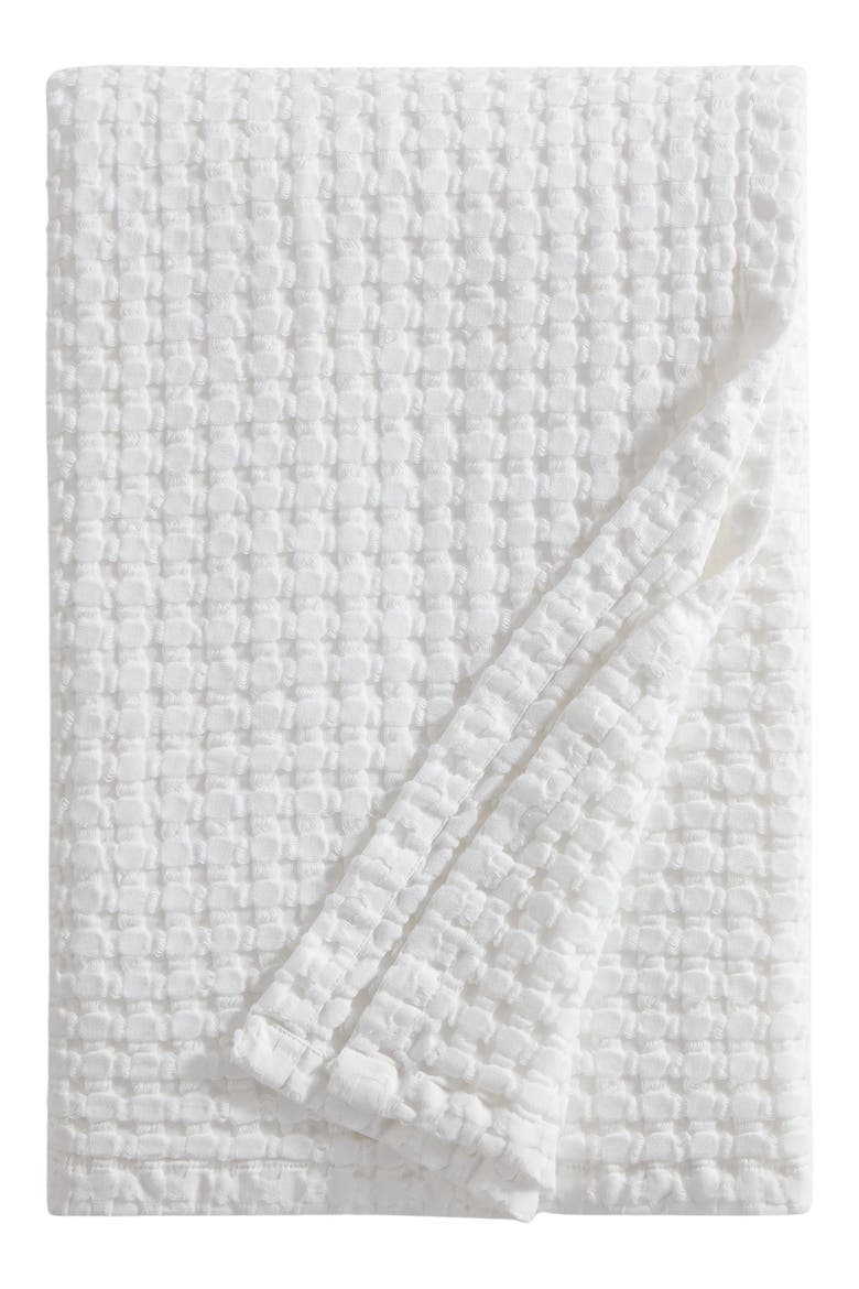 Waffle Cotton Throw Blanket, Main, color, WHITE