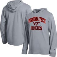 Champion Men's Champion  Heather Gray Virginia Tech Hokies High Motor All-Star Long Sleeve Hooded T-Shirt