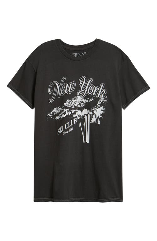 Vinyl Icons New York Ski Club Cotton Graphic T-shirt In Black