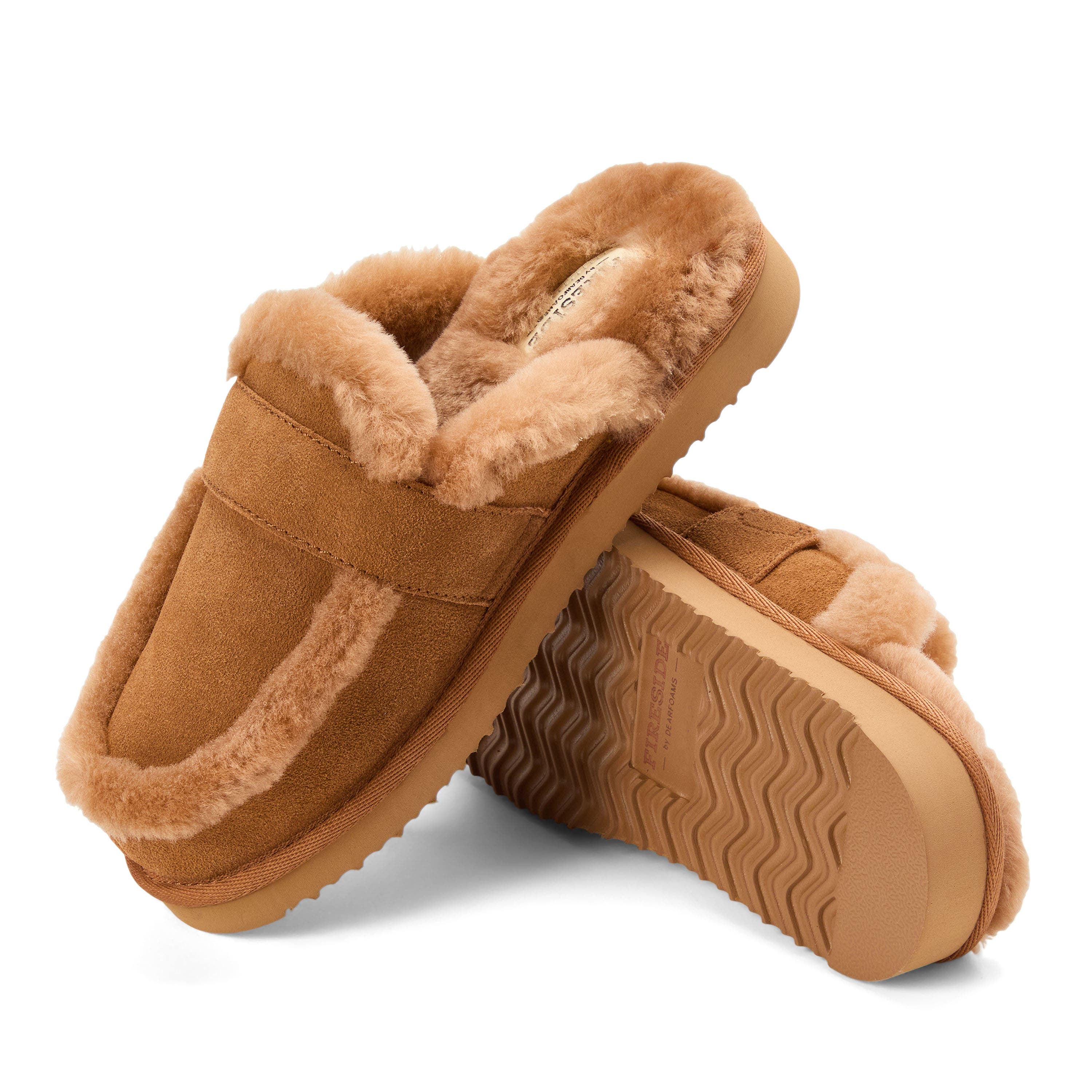 DEARFOAMS Fireside Richmond Genuine Shearling Scuff Slipper, Alternate, color, Chestnut