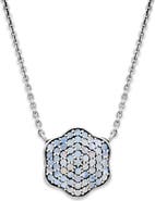 SAMUEL B. Pavé Moonstone Flower Pendant Necklace