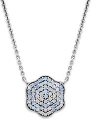 SAMUEL B. Pavé Moonstone Flower Pendant Necklace