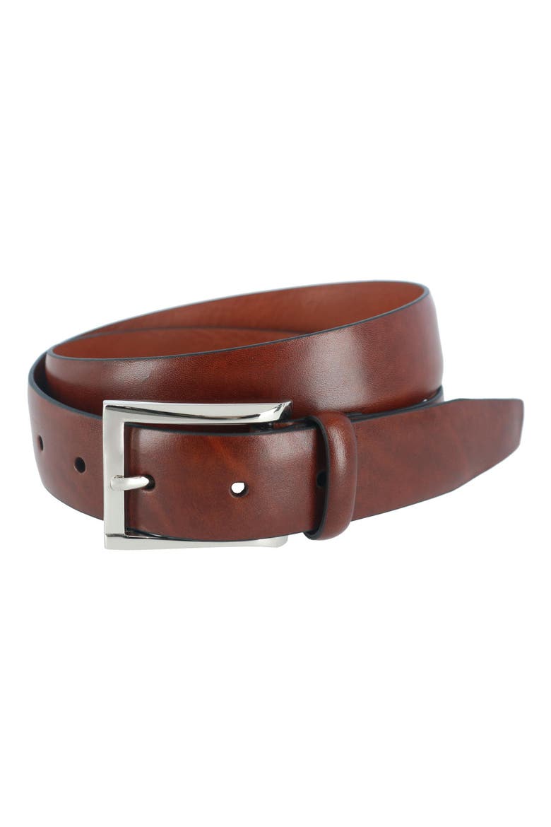Broderick 32mm Leather Dress Belt, Main, color, Honey Maple