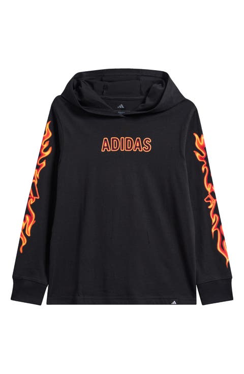 Kids' Flame Graphic Long Sleeve Hooded T-Shirt (Big Kid)