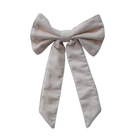 Velvet Cotton Bow with Iron Clip