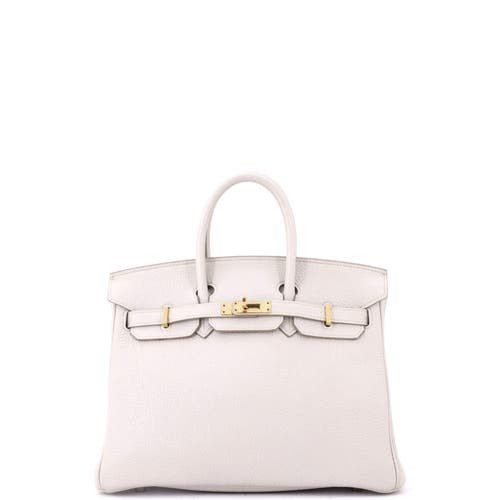 Pre-owned Hermes  Hermes Birkin Handbag Light Togo With Rose Gold Hardware 25 In White